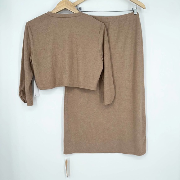 REFORMATION Janice Set Knit Cardigan and Midi Skirt Set in Buff NWT - Picture 9 of 12